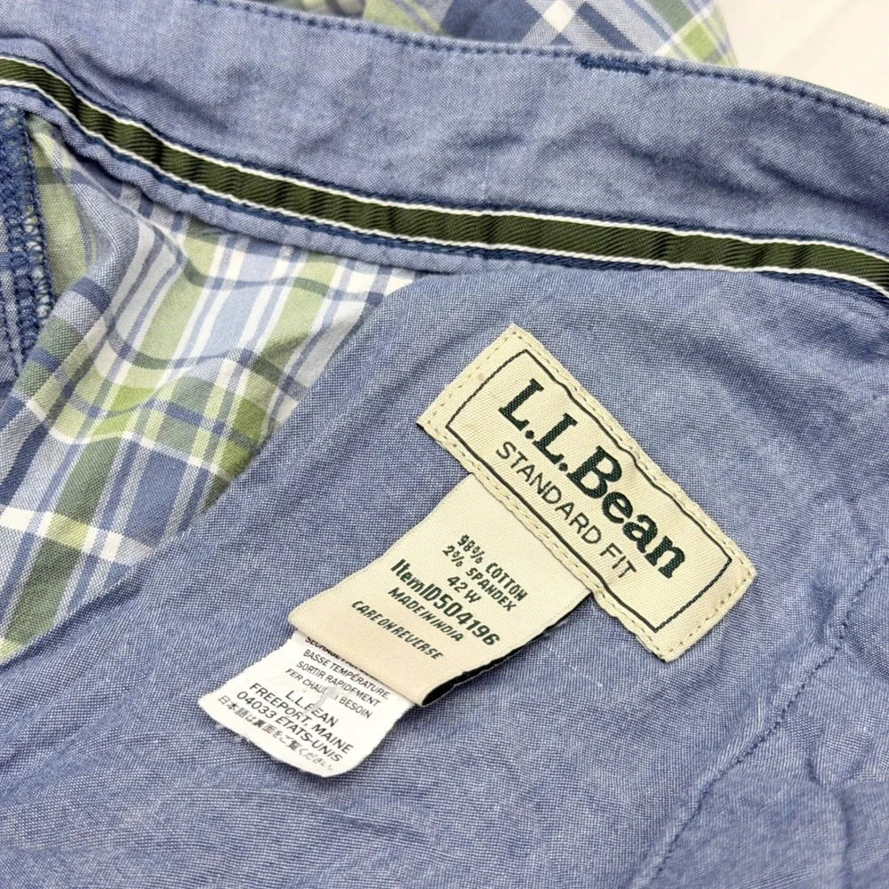 LL Bean Mens 42W Cotton Plaid Golf Shorts Fisherman Coastal Preppy Summer Y2K